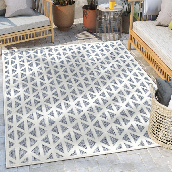 Well Woven Sila Ciel Outdoor Modern Geometric Blue Indoor/Outdoor Area